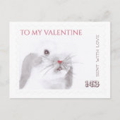 バレンタインデーのラブレター切手カード ポストカード (正面)