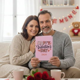 バレンタインデーのラブ カップル フォールディング グリーティング カード