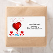 バレンタインデーのラベルハートブルーバード ラベル (インサイチュ)