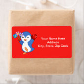 バレンタインデーのラベルハートペンギンハート ラベル (インサイチュ)