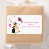 バレンタインデーのラベルハートペンギンハート ラベル (インサイチュ)