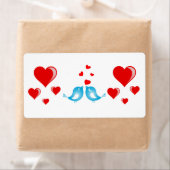 バレンタインデーのラベルハートラブバード ラベル (インサイチュ)