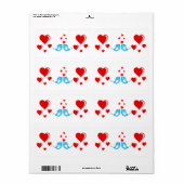 バレンタインデーのラベルハートラブバード ラベル (フルシート)