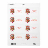 バレンタインデーのラベル子猫 ラベル (フルシート)