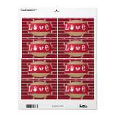 バレンタインデーのラベル愛 ラベル (フルシート)