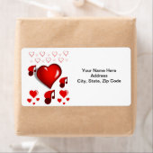 バレンタインデーのラベル音楽ハート ラベル (インサイチュ)