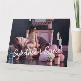 バレンタインデーのランジェリーの美女 カード