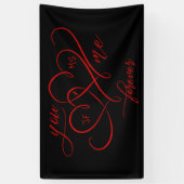 バレンタインデーのリンク付きハートロマンチックレッド 横断幕 (縦)