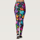 バレンタインデーのレギンス - ロマンチックなハート柄 レギンス (裏面)