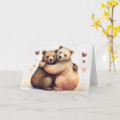 バレンタインデーのロマンスに対するハグを二人で抱く カード (黄色い花)