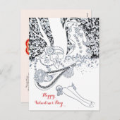 バレンタインデーのロマンス、自然のロマンチックな恋人 シーズンポストカード (正面/裏面)