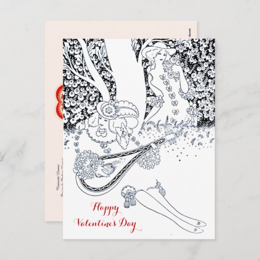 バレンタインデーのロマンス、自然のロマンチックな恋人 シーズンポストカード (正面/裏面)