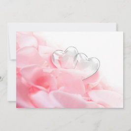 バレンタインデーのロマンチックなガラスのハート 招待状