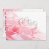 バレンタインデーのロマンチックなガラスのハート 招待状 (正面/裏面)