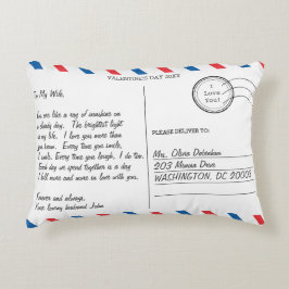 バレンタインデーのロマンチックなラブレターのポストカード アクセントクッション