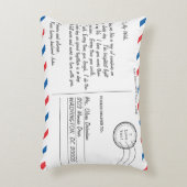 バレンタインデーのロマンチックなラブレターのポストカード アクセントクッション (正面(垂直))