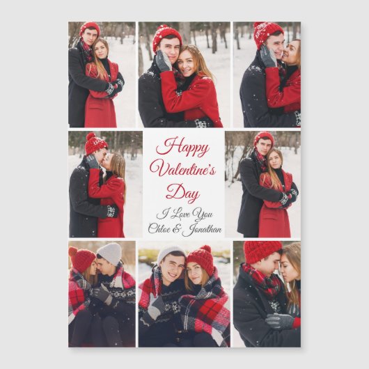 バレンタインデーのロマンチックな写真マグネットカード (正面)