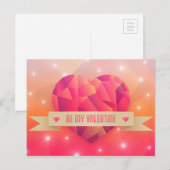 バレンタインデーのロマンチックな愛モダン シーズンポストカード (正面/裏面)