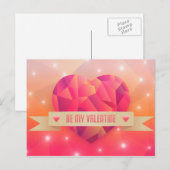 バレンタインデーのロマンチックな愛モダン シーズンポストカード (正面/裏面)