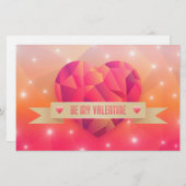 バレンタインデーのロマンチックな愛モダン 便箋 (正面/裏面)