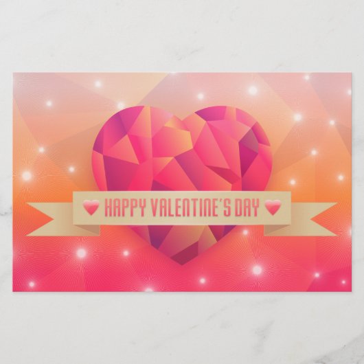バレンタインデーのロマンチックな愛モダン 便箋 (正面)