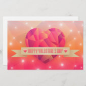 バレンタインデーのロマンチックな愛モダン 便箋 (正面/裏面)