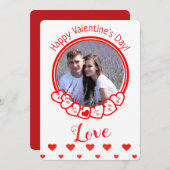 バレンタインデーのロマンチックな赤いハートの写真 シーズンカード (正面/裏面)
