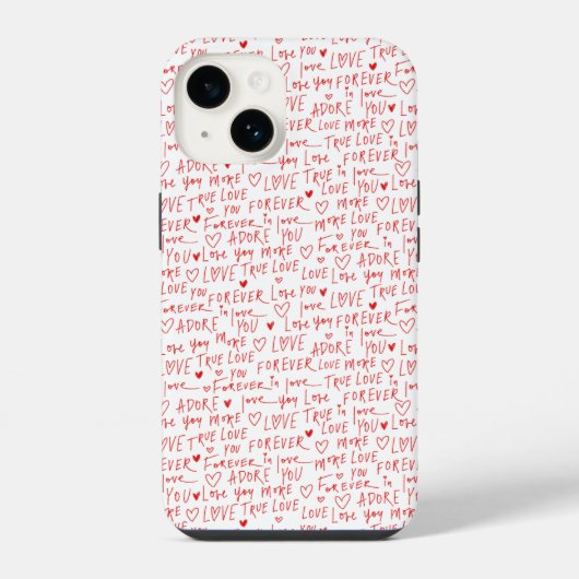 バレンタインデーのロマンティックワード iPhoneケース (裏面)
