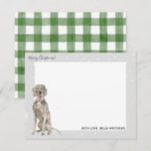 バレンタインデーのワイマラナー犬　クリスマスカード ノートカード (正面/裏面)