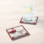 バレンタインデーのワインテイスティングパーティー スクエアペーパーコースター (インサイチュ)