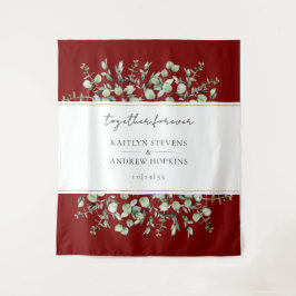 バレンタインデーのワインレッドユーカリ結婚式永遠に タペストリー