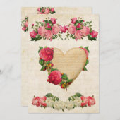 バレンタインデーのヴィンテージカード シーズンカード (正面/裏面)