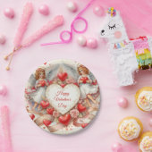 バレンタインデーのヴィンテージ天使のプレート ペーパープレート (パーティー)