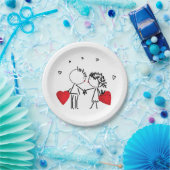 バレンタインデーの一時的な刺青 ペーパープレート (パーティー)