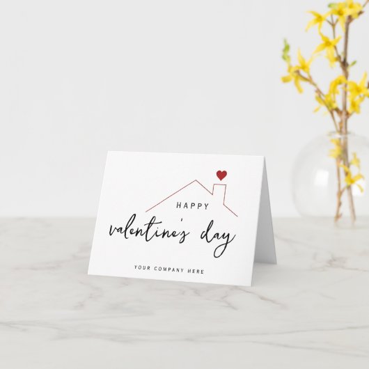 バレンタインデーの不動産ハウス カード (黄色い花)