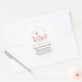 バレンタインデーの不動産仲介業者向けステッカー ラウンドシール (封筒)