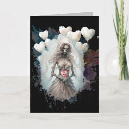 バレンタインデーの不気味なグールの骨格になる カード