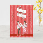 バレンタインデーの中年夫婦カード カード (黄色い花)