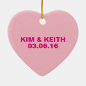 バレンタインデーの会話のハート セラミックオーナメント (裏面)