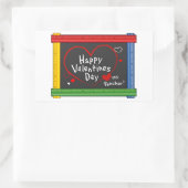 バレンタインデーの先生にシール! 長方形シール (バッグ)