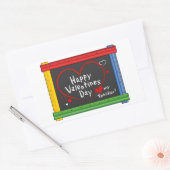 バレンタインデーの先生にシール! 長方形シール (封筒)