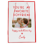 バレンタインデーの写真あなたは私の彼氏お気に入りの ミディアムペーパーバッグ (正面)