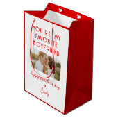 バレンタインデーの写真あなたは私の彼氏お気に入りの ミディアムペーパーバッグ (裏面アングル)