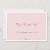 バレンタインデーの写真の子供たち最高のの友達かわいいピンク シーズンカード (裏面)