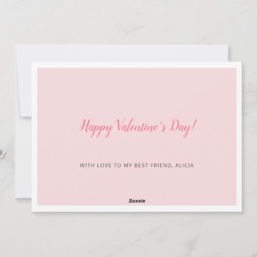 バレンタインデーの写真の子供たち最高のの友達かわいいピンク シーズンカード (裏面)