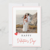 バレンタインデーの写真カード、ピンクと赤のハート ヴァレンタイン カード (正面)