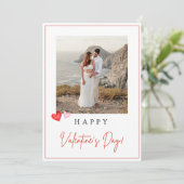 バレンタインデーの写真カード、ピンクと赤のハート ヴァレンタイン カード (スタンド正面)