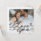 バレンタインデーの写真カード 愛のメッセージ カード (正面/裏面インサイチュ)