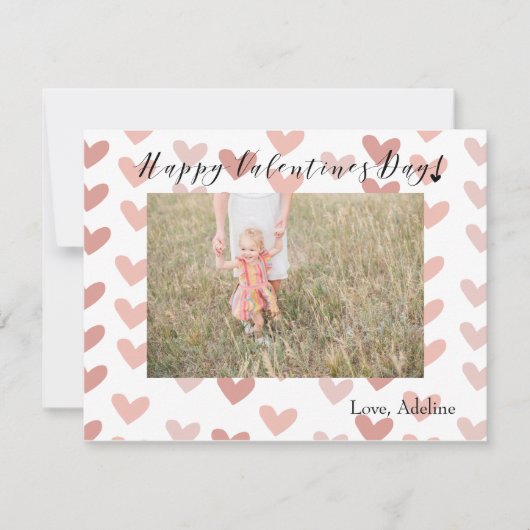 バレンタインデーの写真カード 招待状 (正面)