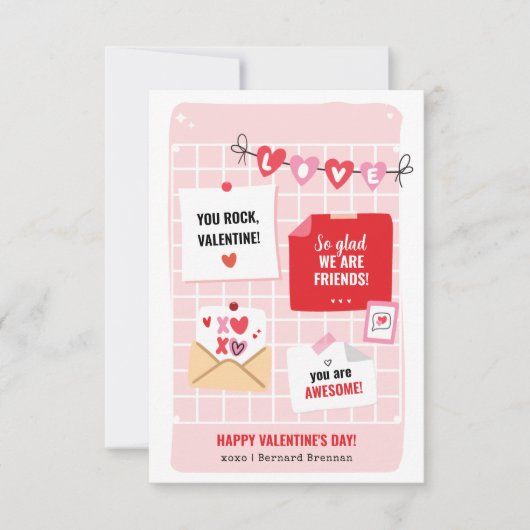 バレンタインデーの写真カード 招待状 (正面)